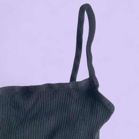 Me to We One Shoulder Ribbed Black Bodysuit - Picture 2 of 5